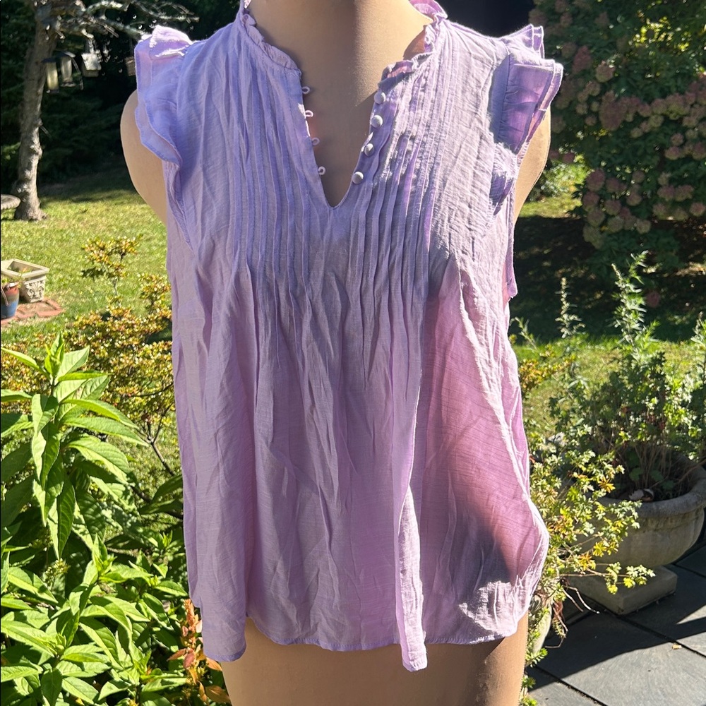 Nanette Lepore Lilac Ruffle Sleeve Blouse size M